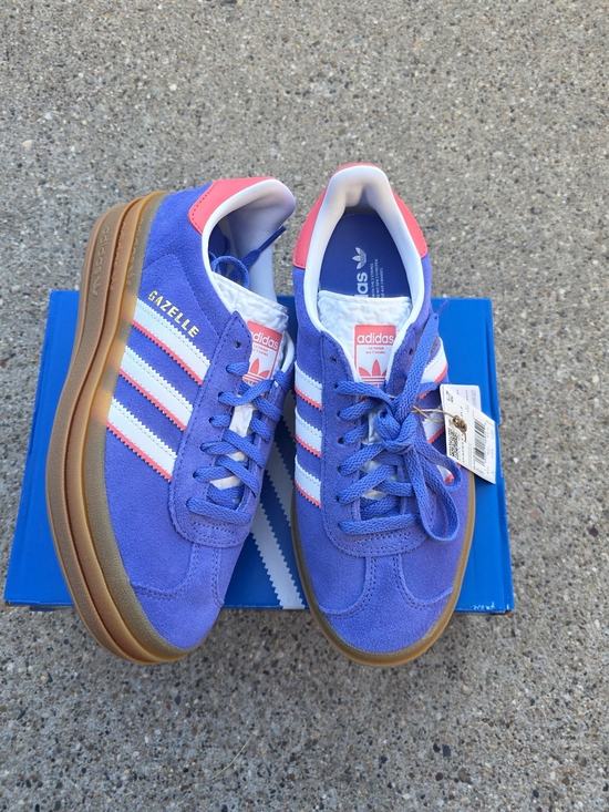 adidas Other - Adidas Kids Gazelle Shoes in Purple with Pink & White youth Girls 6